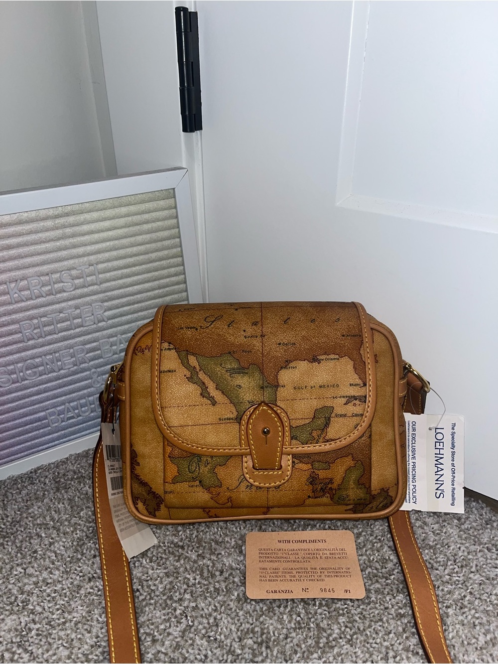 NWT Alviero Martini 1st Classe Flap Over Borsa Tracolla Front Pouch Crossbody - Picture 6 of 11